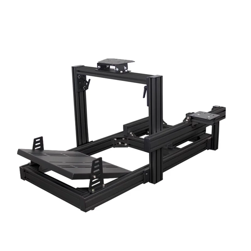 Customized Silver Black Aluminium Profile 4080 DIY Game Seat Sim Racing Simulator Assembly Kit Sim Rig Frame Sim Racing Cockpit