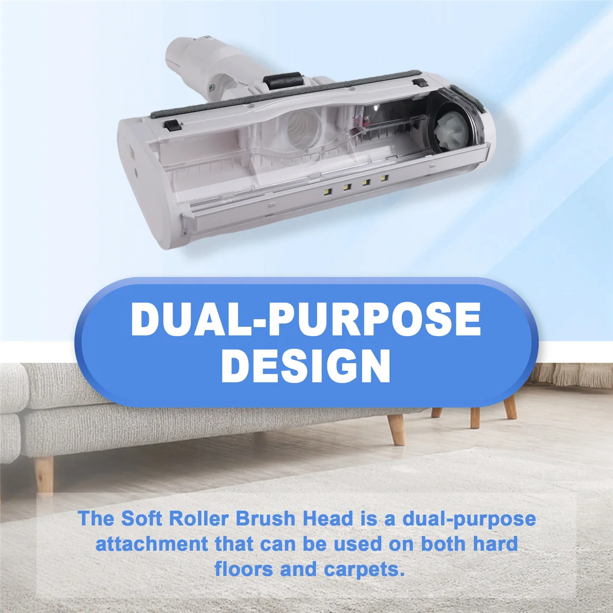 AD24 para Xiaomi K10/G10 Xiaomi 1C/Dreame V8/V9B/V9P/V11/G9 aspiradora eléctrica cabezal de cepillo de suelo cepillo de limpieza con luz LED