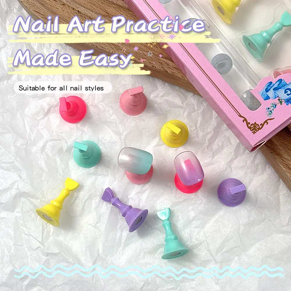 

Magnetic Nail Practice Stand Dopamine Color Gel Polish Holder Cat Eye Display Base Strong Magnet Salon Home Manicure Tools