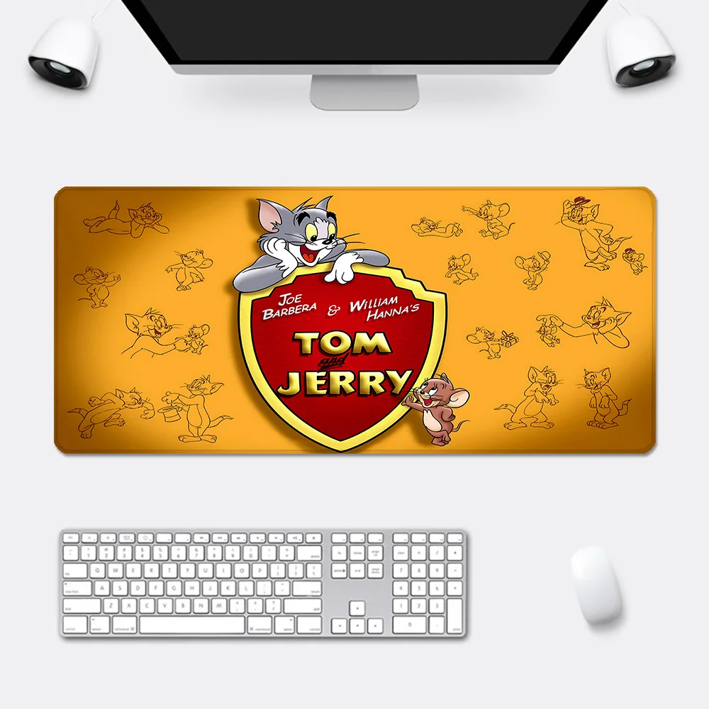 Tom and Jerry Mousepad HD Printing Computer Gamers Locking Edge Non-slip Mouse Pad XXL90x40cm Keyboard PC Desk Pad