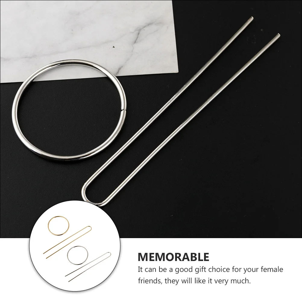 

Shaped Metal Hairpin Barrettes Accessories for Women Chopsticks Alloy Decoration