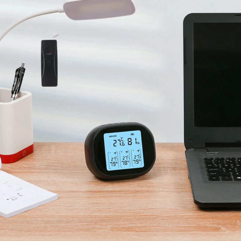 เครื่องวัดอุณหภูมิดิจิตอลไร้สาย Weather Station Forecaster เครื่องวัดความชื้นอุณหภูมิในร่มกลางแจ้งพร้อมหน้าจอ LCD 1 ถึง 3 ทนทาน