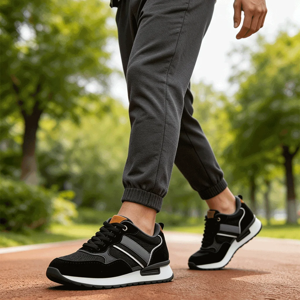 Desai Herren 2026 Herbst Retro Jogging-Schuhe aus Wildleder und Mesh, leicht, atmungsaktiv, mit Schnürung, lässige Sneakers für den täglichen Pendelverkehr. – Detail 3