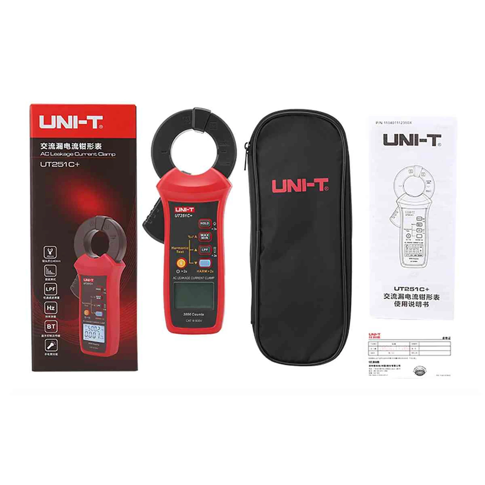 UNI-T UT251C+ Digital Clamp Meter for AC Leakage Current Measurement 0- 60A Auto Range Peak Hold Bluetooth Data Transfer​