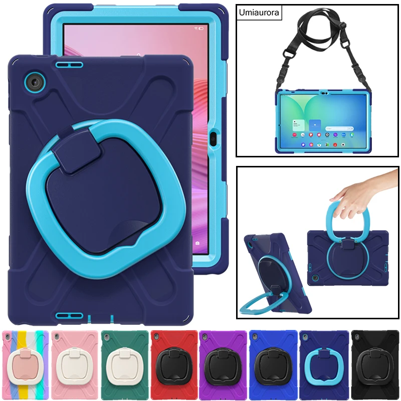

For Lenovo Tab 10.1 inch 2025 TB311FU TB311XU Tablet Case Rotation Hand Ring Shoulder Strap Stand Shockproof Rugged Cover Funda