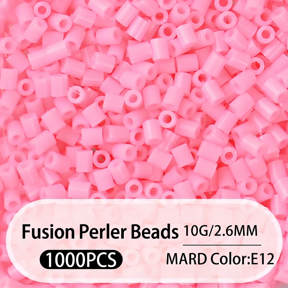 2.6mm Bulk Pink Color Series Perler Beads Refill Pack - 1000/5000pcs Fusible DIY Art Craft Fuse Beads for Mosaic Puzzle Kits