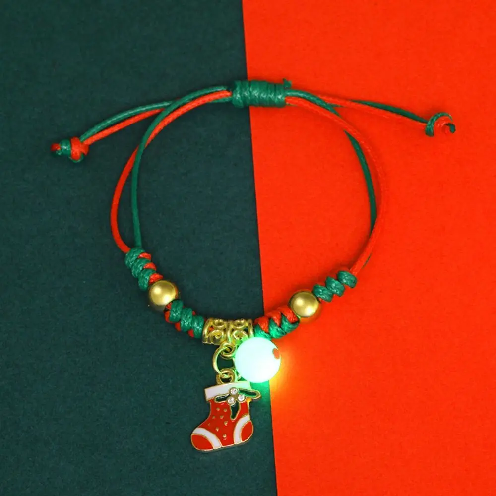 Mistletoe Luminous Xmas Bracelet Snowflake Elk Merry Christmas Bracelet Christmas Tree Noctilucent Advent Wreath Xmas Bracelet