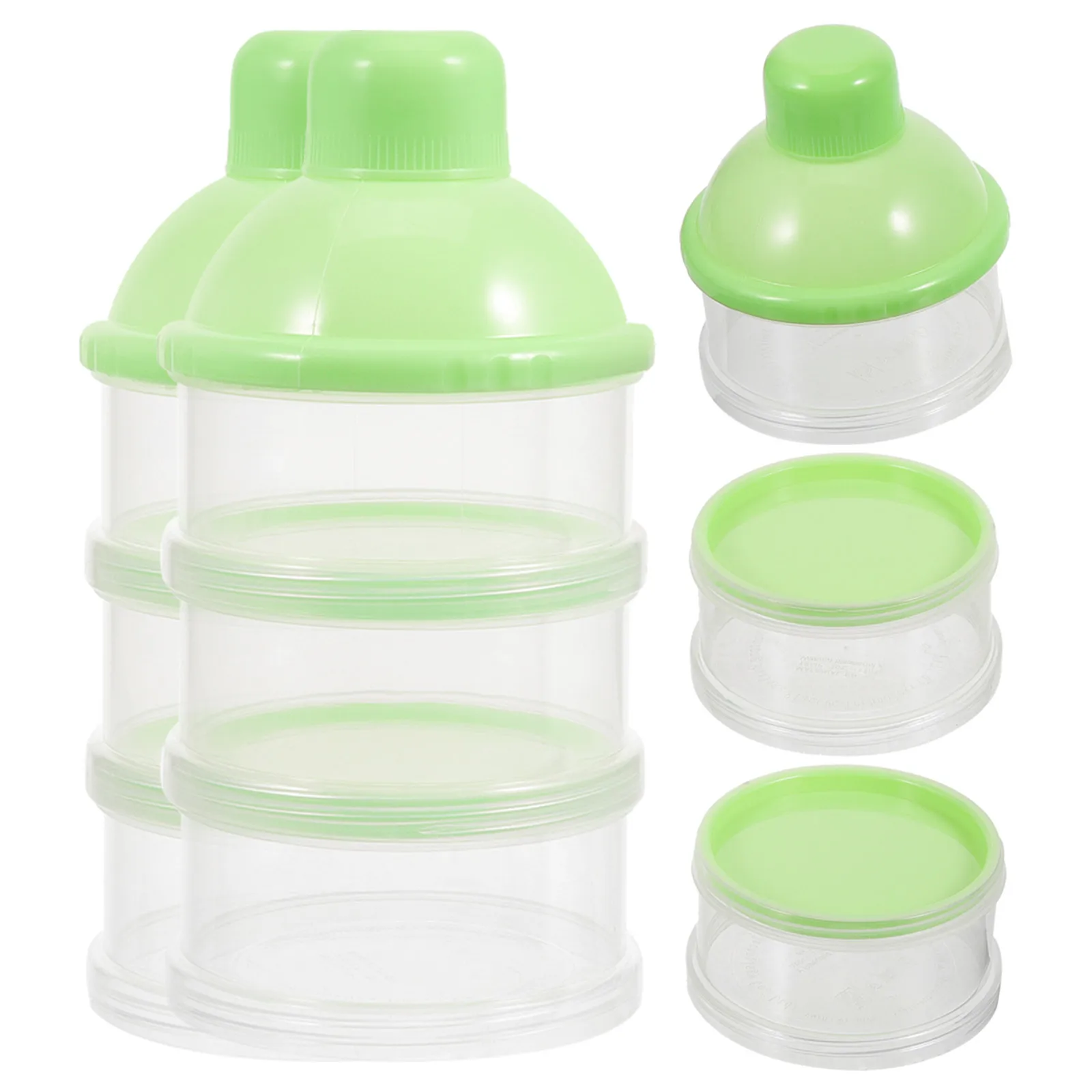 

3pcs Stackable Milk Powder Storage Box 3 Layers Baby Formula Dispenser Air-Tight Leakproof Food Container For Snack Fruit Powder