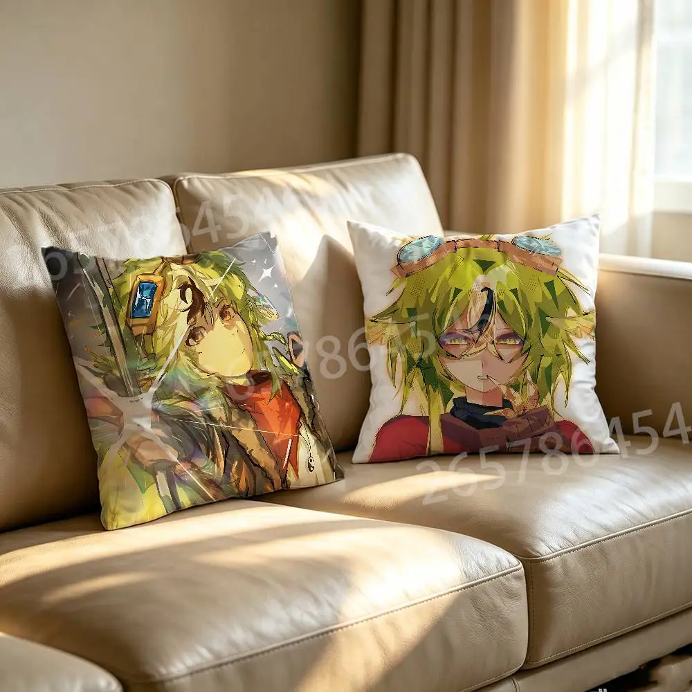 P-Parrotx2 Reflective Printed Pillow Cover Cushion Case Simple Sofa Pillow Case No Pillow Core