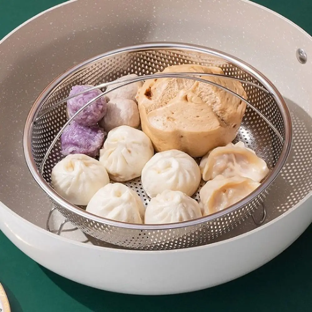 Alat Masak Uap Lipat Pengukus Baja Tahan Karat Baki Kukus dengan Pegangan Keranjang Pembuangan Peralatan Masak