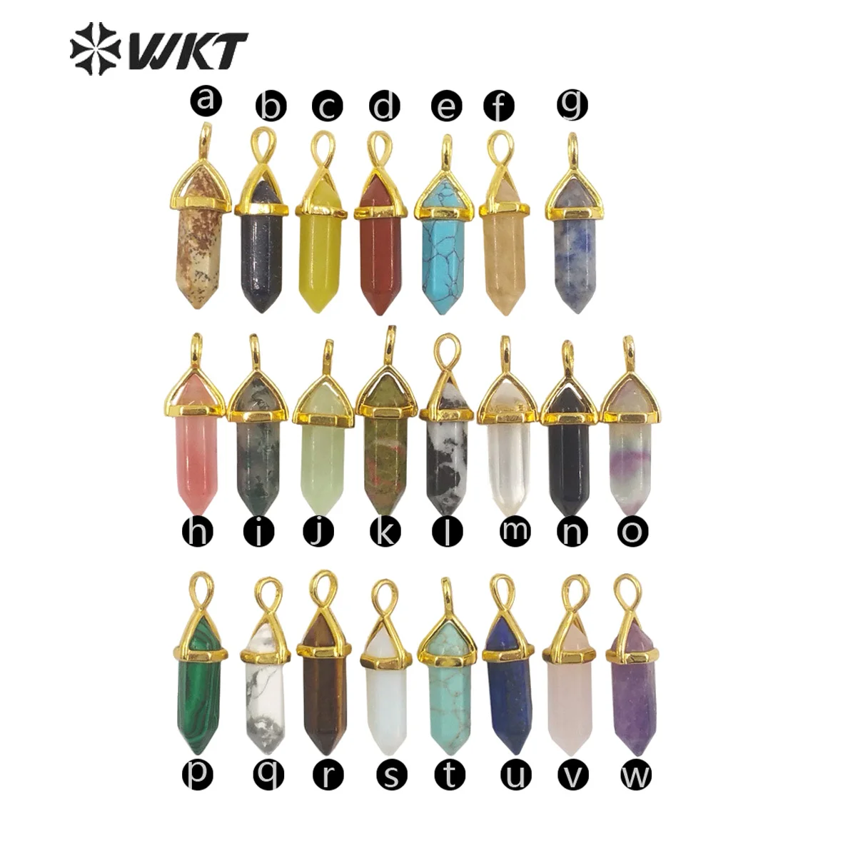 WT-E684 Newest Fashion Small Double Point Hexagona Quartz Stone Earrings Women Dangle Bullet Shape Party Decorative