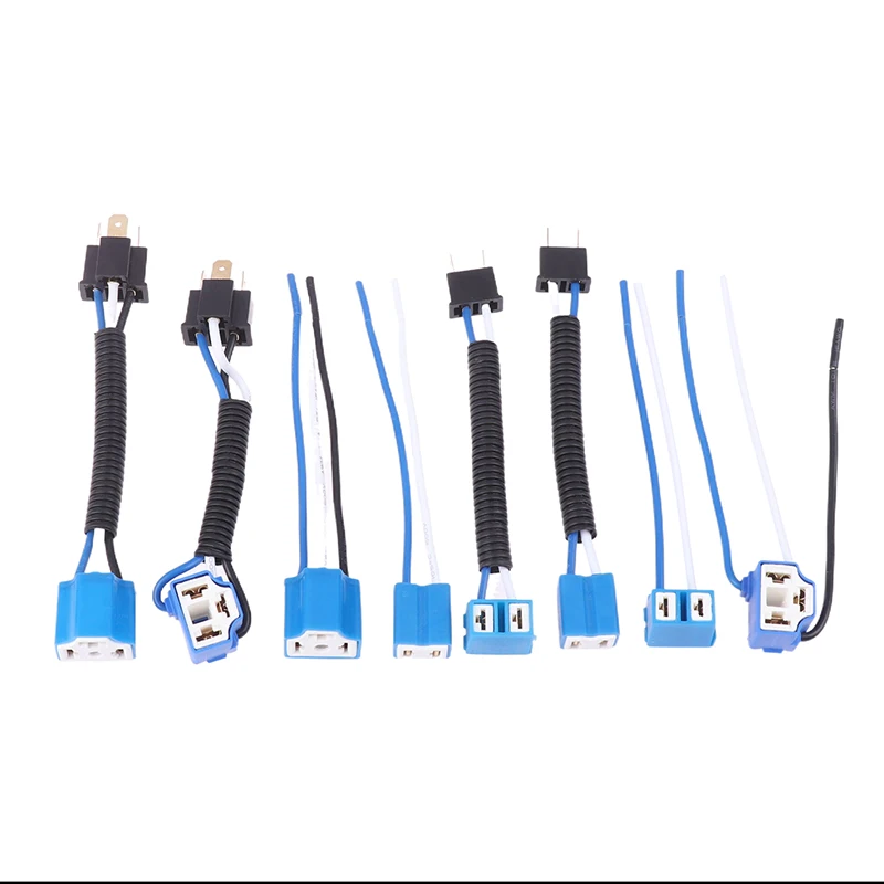 1PC H7 H4 Car Truck Female Male Ceramic Headlight Extension Connector Plug Light Lamp Bulb Socket Adapter 12V 4A
