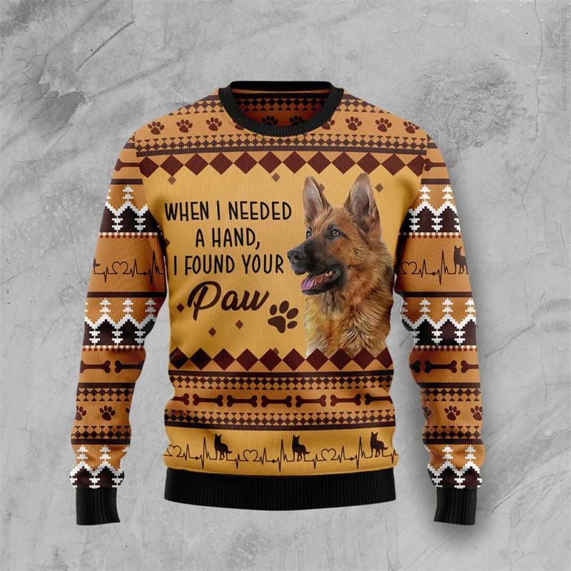 

2026 New Funny Dog Pattern Ugly Christmas Sweater Fashion Autumn Holiday Wear 3D Printed Sweatshirts Casual Oversized Pullovers