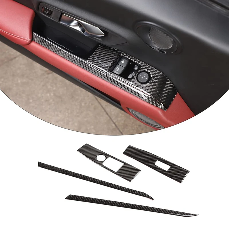 

For Toyota Supra GR A90 2019-2023 Soft Carbon Fiber Car Door Armrest Window Switch Panel Sticker Trim Accessories