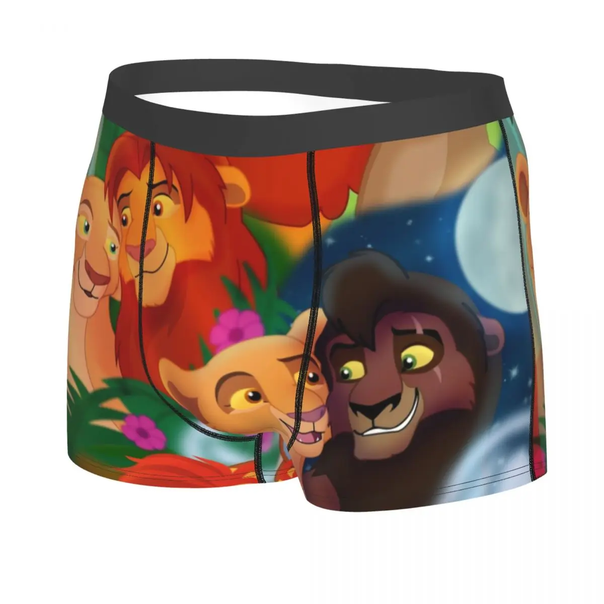 Male Fashion Cartoon Movie The Lion King Underwear Simba and Nala Boxer Briefs Soft Shorts Panties Underpants