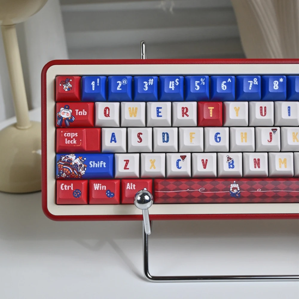 Premium PBT Circus Troup Keycap KCA Profile Red 140 Keys/Sets 5 Side DYE Sublimation Keycaps For Mechanical Gaming Keyboard