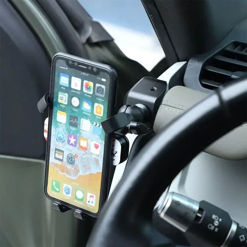 

Alumium Alloy Car Dashboard Mobile Phone Holder Navigation Bracket Car Accessories For Land Rover Defender 90 110 130 2020-2024