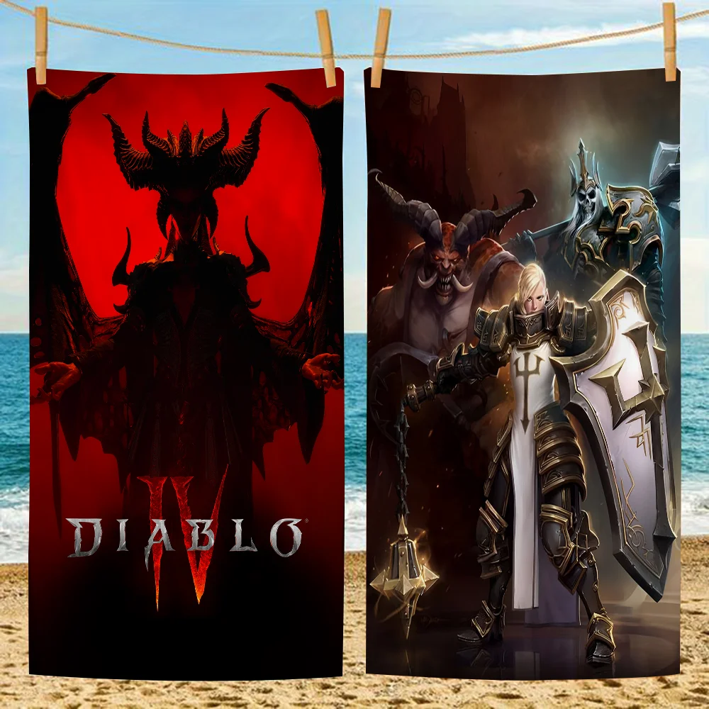 RPG Game D-Diablo 4 Cartoon Beach Towel Cute Kawaii Room Decor Bath Girls Children Hand Towels For Bathroom Shower