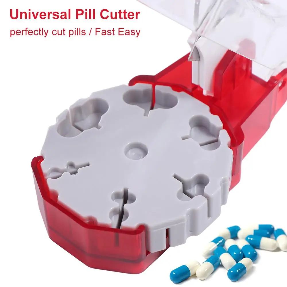 

Useful Portable Medicine Pill Cutter Box Convenient Transparent Tablet Grinder Case Plastic Storage Pill Holder Home