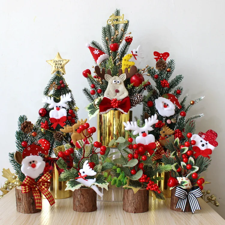 Christmas Tree tabletop decoration Cute PE mini wooden Christmas gifts Christmas tree decoration