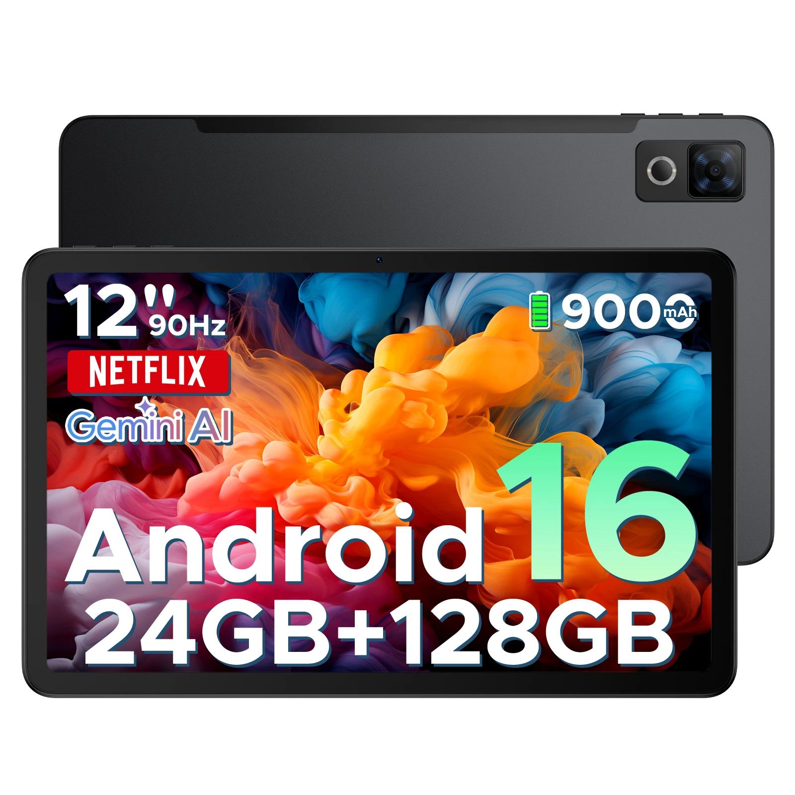 DOOGEE Android 16 U12 2 in 1 Tablet PC 12 inch Gemini AI 24GB (6 + 18) 128GB mAh Batterij Widevine L1 beugel Wifi Tablet PC