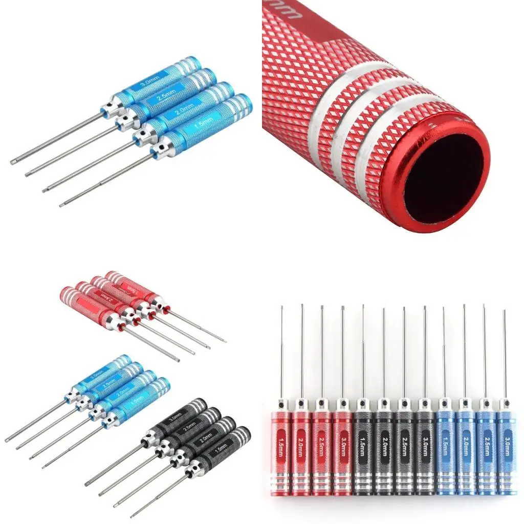 

G6KF 3/2.5/2/1.5 mm Steel Material Hexagon Screwdriver Not Easy to Rust Strong Mainly Used for Model Aircraft Tool Set
