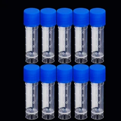 10PCS Laboratory Chemical Plastic Test Tube Vial Sealing Cap Packaging Container Office School Chemicals 2ML Laboratory