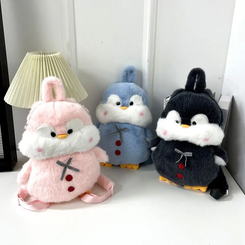 New Plush Penguin Plush Backpack Soft Cute Cartoon Animal Backpack Lightweight Cartoon Penguin School Bag for Kids
