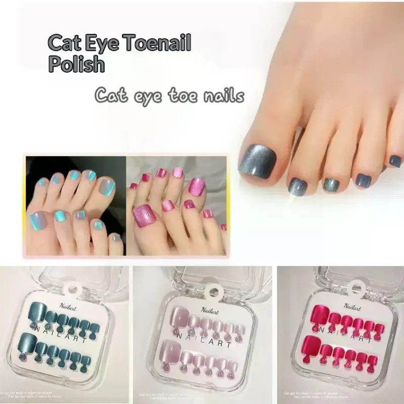 10 Pcs/Box French Fake Nails G - Nail Art Extension Cat Eye recension och pris