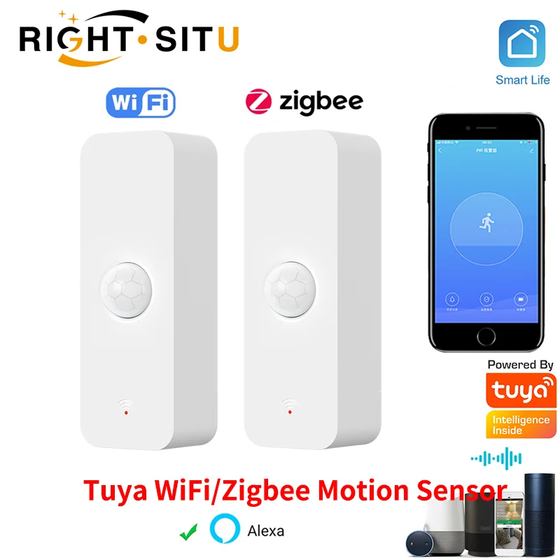 Tuya WiFi Zigbee PIR Czujnik ruchu Inteligentny dom Detektor podczerwieni ludzkiego ciała Bezpieczeństwo Inteligentne życie Współpracuje z Alexa Google Home