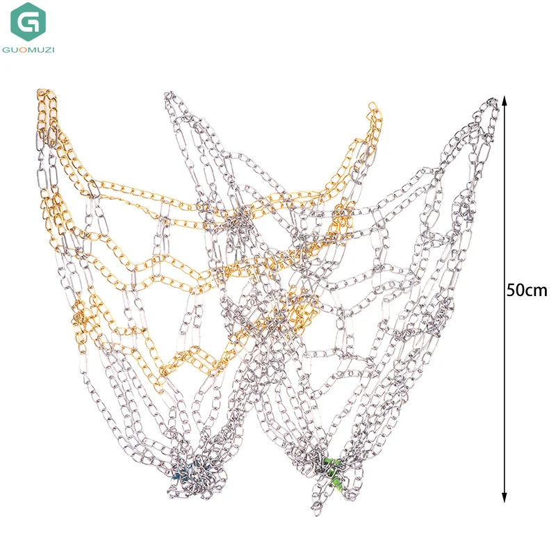 1 шт., оцинкованная цепная баскетбольная сетка, металлическая цепочка, рамка корзины, баскетбольная мишень, спортивные диски, нержавеющая уличная баскетбольная сетка