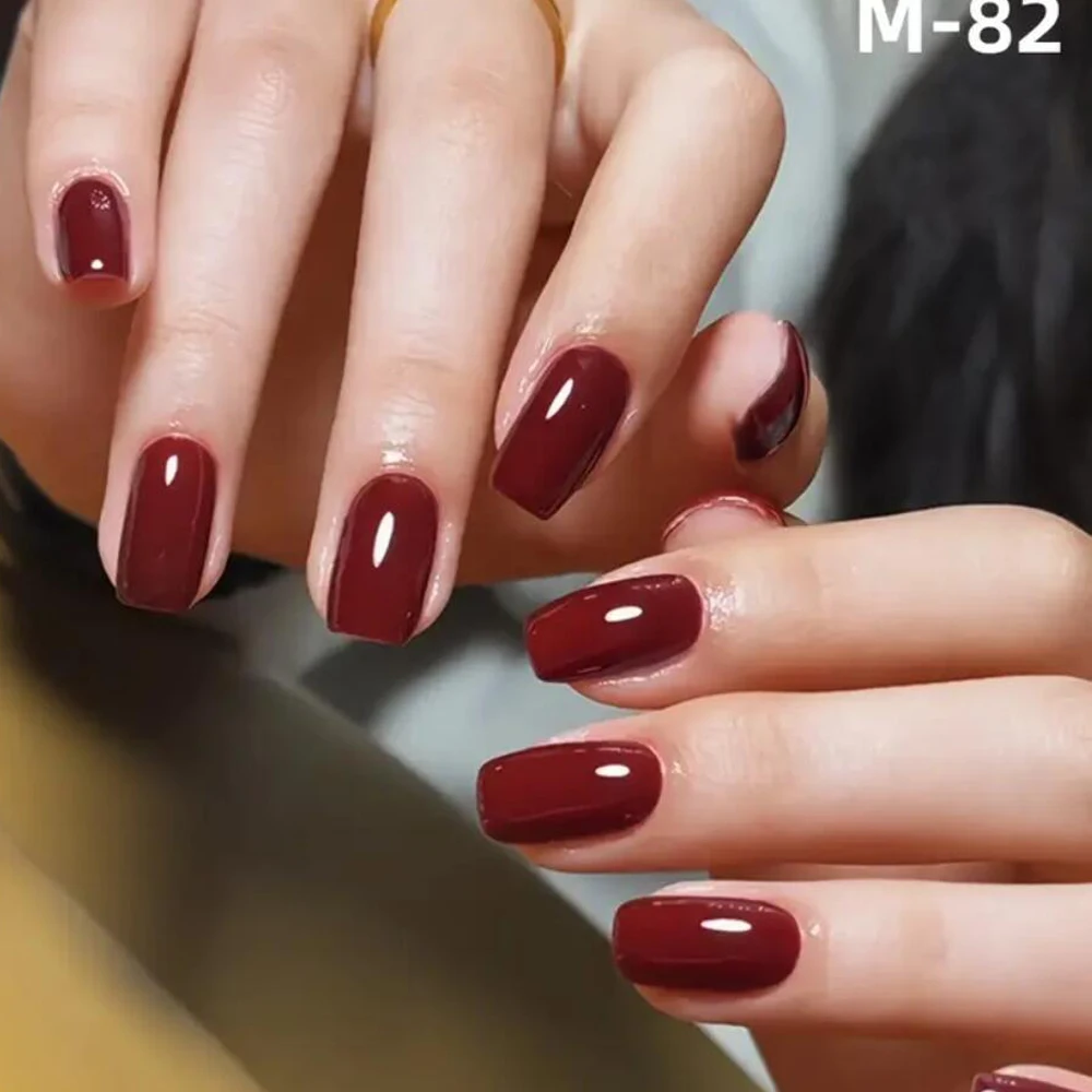 10ml Lakier Hybrydowy Ancora Red Winter Dark Red Glitter do Paznokci, Półtrwały Lakier do Zdobienia Paznokci, Usuwany Soak Off, Żel UV LED do Salonów Paznokci