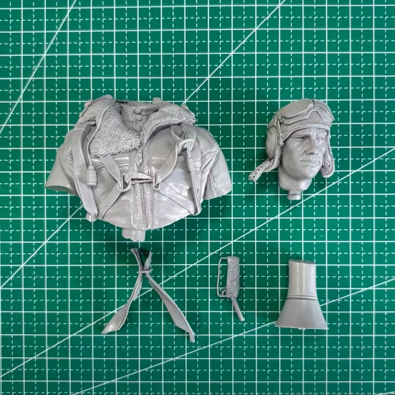 1/10 스케일 다이캐스트 수지 흉상 모델 키트 제2차 세계대전 소련 조종사 전투기 동상 조립되지 않고 도색되지 않음