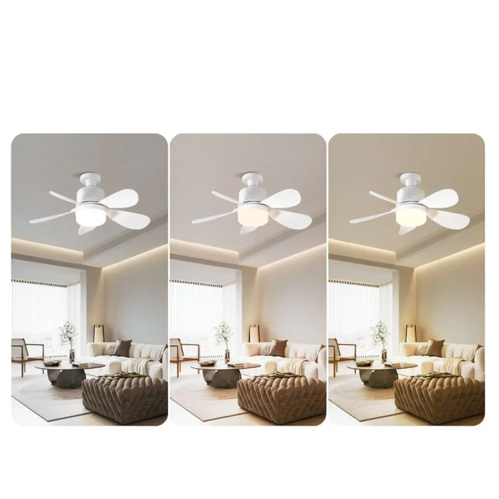 Modern Indoor Ceiling Fan Light E27 Socket Silent Air Cooler Fan For Kitchen Bedroom Quiet Ventilation Lighting