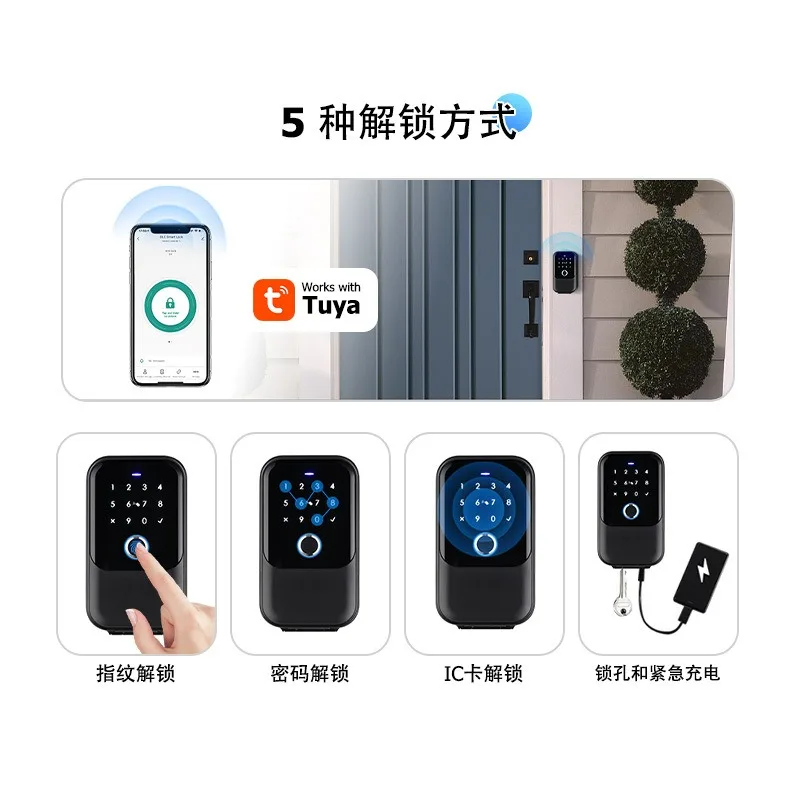 Outdoor waterproof new smart key box, fingerprint password swiping, graffiti APP multi-functional smart lock box