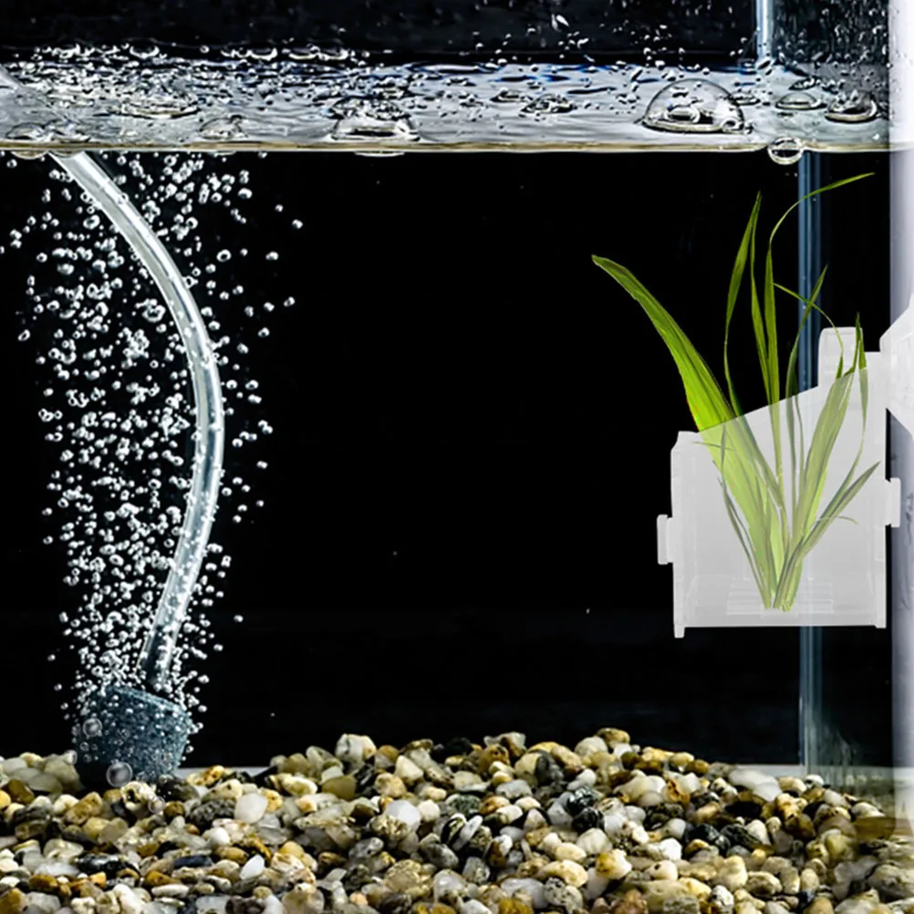 

3Pcs Water Plant Cup Fish Tank Planter Acrylic Clear Design Suction Cup Aquarium Plant Holder for Aquatic Landscape Decoration