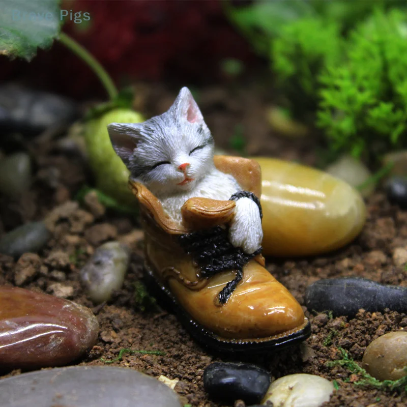 Hairless Cat Animal Model Children Kids Gift Miniature Buddha Cat Figurine Doll Toys Home Decor Cat Meditate Figurines