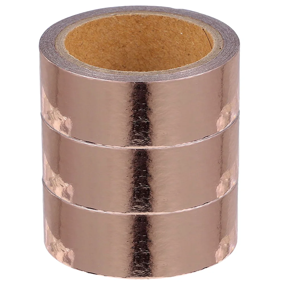 

2 Rolls Rose Gold Metallic Foil Paper Tape Self Adhesive Washi Tapes Scrapbooking Craft DIY Project Accessories