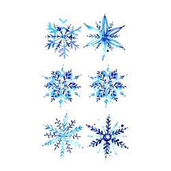 Blue Snowflake Waterproof Temporary Tattoo Men Flash Tattoo Stickers Black Snowflake Henna Sleeve Tattoos Tatoo Kids Art Sticker