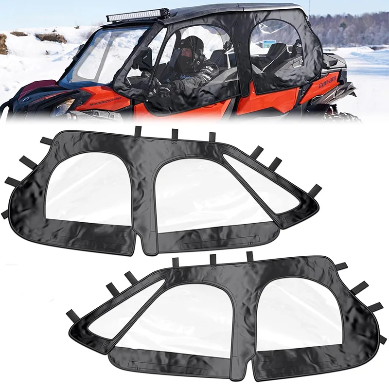 Para Polaris Soft UTV ventana lateral impermeable gabinete de cabina puertas superiores compatibles con Polaris RZR XP 4 1000 2014-2023