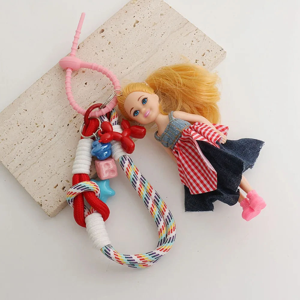 Hanging Ornament Doll Pendant DIY Change Clothes Keychain Women Car Pendant Girls Bag Accessories for Barbie Doll Cute