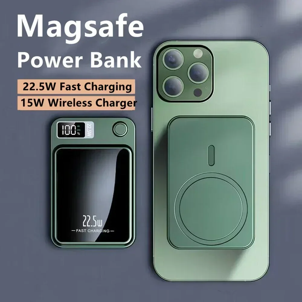 2026New Magnetic 200000mAh Ultra Capacity Power Bank 22.5W Wireless Fast Charging For Magsafe Powerbank For Iphone Samsung