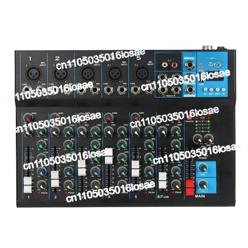 7-Way Mixer Professional Stage Audio Equipment Internet Celebrity Singing Bluetooth USB Mixer