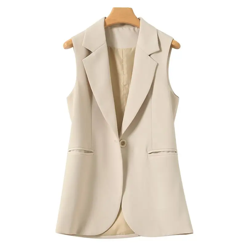 Veste longue en fibre trempée pour femme, gilet slim pour femme, veste classique élégante pour dames de bureau, nouvelle collection, Y-G566