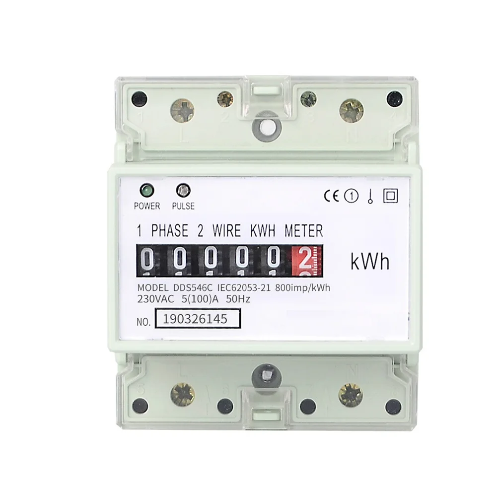 

DIN Rail Installation Wattmeter Pulse Indication Meter Digital Wattmeter Safe Data Transmission 5A Rated Current