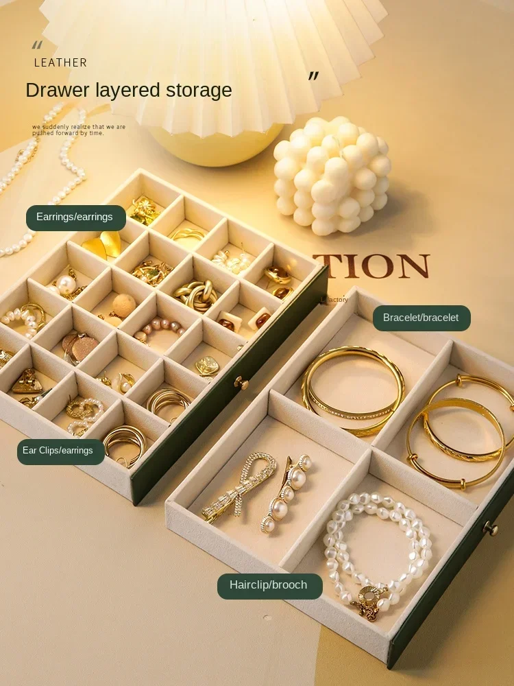 Three-layer Jewelry Storage Box for High-end Exquisite Necklaces, Earrings,Gold Jewelry and Hand Accessories with Large Capacity