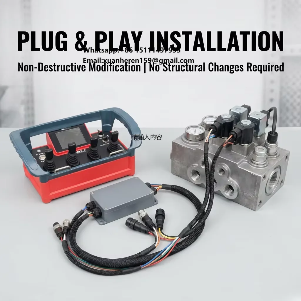 DIY Non-destructive Remote Control Kit 4-Lever Solenoid Valve Retrofit Hydraulic Operating Lever Remote Control Proportional