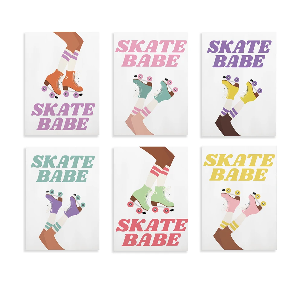 Skate Babe  PRINTABLE / Roller Skating, Skating, Roller Skating Art, Roller Skate Gift, Roller Skate Print, Skate Print,Wall Art