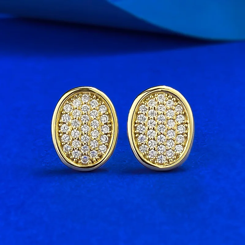 

2025 new S925 silver antique inlaid full diamond earrings, light luxury