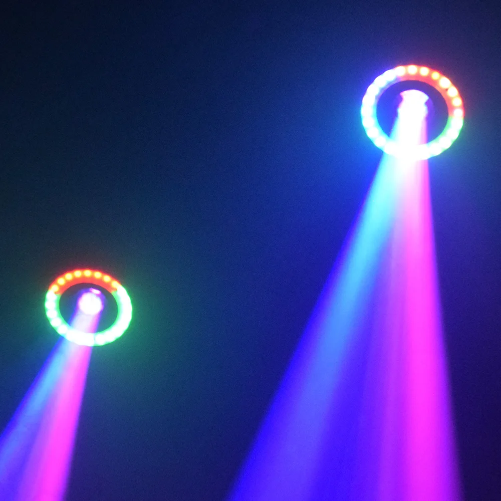 HongYiLite Lyre 150W Spot luz de discoteca con cabezal móvil con efecto de tira de luz retroiluminación LED luces de escenario para eventos de DJ lámpara de fiesta
